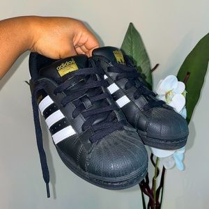 Adidas Superstars Original Shell toe Black 6Y Men 6 Women 7.5 UK 6.5 W, EUR 40